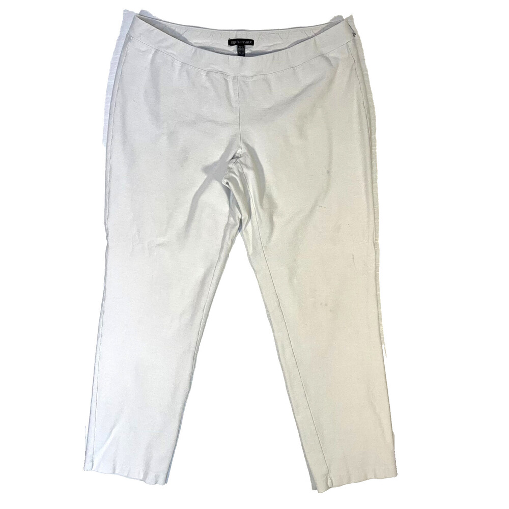 Eileen Fisher Pants Womens Size M White Stretch Pull On Jogger